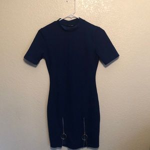 Blue zipper dress